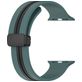 Mobigear Stripe Mag Siliconen Apple Watch Bandje Magneetsluiting - 42/41/40/38 mm - Zwart / Groen