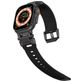 Mobigear Explorer Siliconen Apple Watch Bandje Gespsluiting - 49/46/45/44 mm - Zwart
