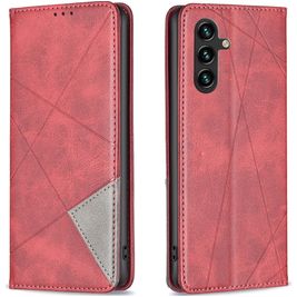 Mobigear Rhombus Slim Samsung Galaxy A35 Hoesje Bookcase - Rood