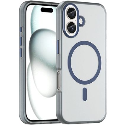 Mobigear Shockproof iPhone 16 MagSafe Hoesje Flexibel TPU Backcover - Donkerblauw