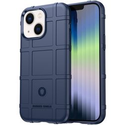 Mobigear Rugged Shield iPhone 14 Hoesje Flexibel TPU Backcover Shockproof - Blauw
