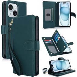 Mobigear Wallet iPhone 15 Hoesje Bookcase Portemonnee - Groen