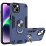 Mobigear Armor Ring iPhone 14 Hoesje Hardcase Backcover Shockproof met Ringhouder - Blauw