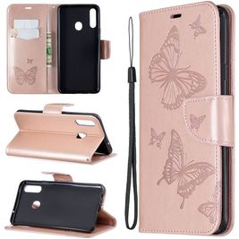 Mobigear Butterfly Samsung Galaxy A20s Hoesje Bookcase Portemonnee - Roségoud