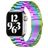 Mobigear Antwerp Stalen Apple Watch Bandje Vouwsluiting - 42/41/40/38 mm - Kleurrijk
