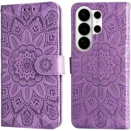 Mobigear Sunflower Samsung Galaxy S26 Ultra Hoesje Bookcase Portemonnee - Paars
