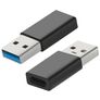 Mobiparts USB-A naar USB-C Adapter - Zwart