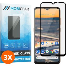 Mobigear Premium Nokia 5.3 Glazen Screenprotector - Case Friendly - Zwart (3-Pack)