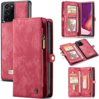 Caseme 008 Samsung Galaxy Note 20 Ultra Hoesje Uitneembare 2in1 Bookcase Portemonnee - Rood