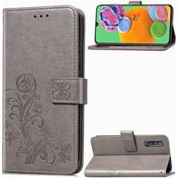 Mobigear Clover Samsung Galaxy A21 Hoesje Bookcase Portemonnee - Grijs