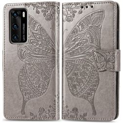 Mobigear Butterfly Huawei P40 Hoesje Bookcase Portemonnee - Grijs