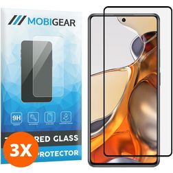 Mobigear Premium Xiaomi 11T Pro Glazen Screenprotector - Case Friendly - Zwart (3-Pack)