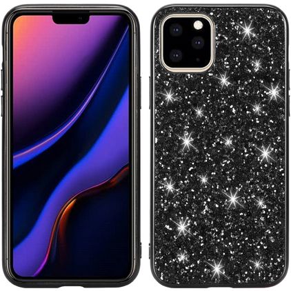 Mobigear Glitter iPhone 11 Hoesje Hardcase Backcover - Zwart
