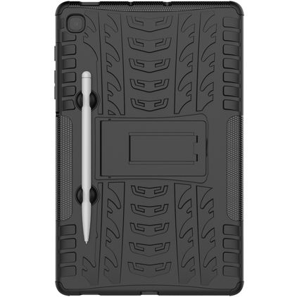 Mobigear Tire Samsung Galaxy Tab S6 Lite Hardcase Backcover + Stylus Houder + Standaard - Zwart