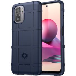 Mobigear Rugged Shield POCO M5s Hoesje Flexibel TPU Backcover Shockproof - Blauw