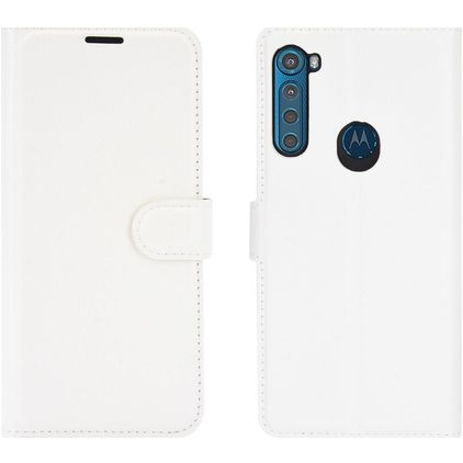 Mobigear Classic Motorola One Fusion Plus Hoesje Bookcase Portemonnee - Wit