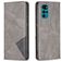 Mobigear Rhombus Slim Motorola Moto G200 5G Hoesje Bookcase - Grijs