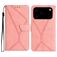 Mobigear Stitch iPhone 17 Pro Max Hoesje Bookcase Portemonnee - Roze