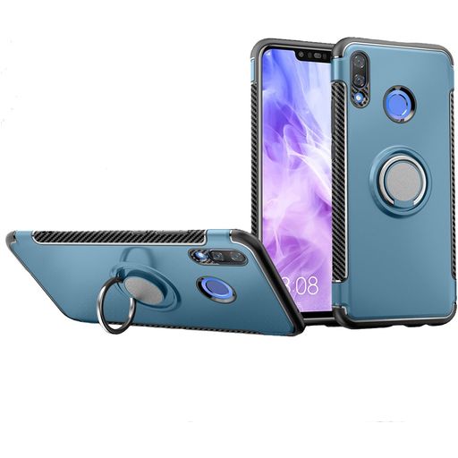 Mobigear Armor Ring Huawei Nova 3 Hoesje Hardcase Backcover Shockproof met Ringhouder - Blauw