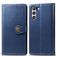 Mobigear Snap Button Samsung Galaxy S21 FE Hoesje Bookcase Portemonnee - Blauw