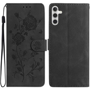 Mobigear Flowers Samsung Galaxy A17 Hoesje Bookcase Portemonnee - Zwart