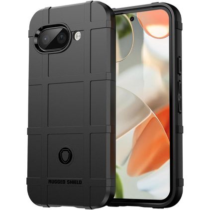Mobigear Rugged Shield Google Pixel 9a Hoesje Flexibel TPU Backcover Shockproof - Zwart