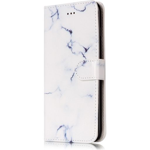 Mobigear Marble iPhone 8 Plus Hoesje Bookcase Portemonnee - White Marble
