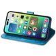 Mobigear Clover iPhone 15 Hoesje Bookcase Portemonnee - Blauw