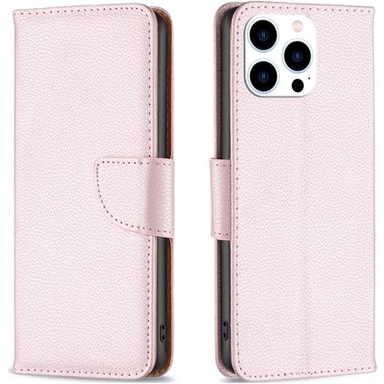 Mobigear Excellent iPhone 16 Pro Max Hoesje Bookcase Portemonnee - Roségoud