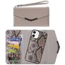 Mobilize Elegant Magnet iPhone 12 Mini Hoesje Uitneembare 2in1 Clutch - Beige Snake