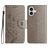 Mobigear Flowers iPhone 16 Hoesje Bookcase Portemonnee - Grijs
