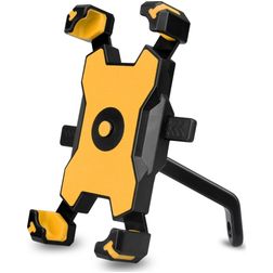 Mobigear PushHold Telefoonhouder Motor Achteruitkijkspiegel Klem Universeel - Geel
