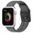 Mobigear Dashed Siliconen Apple Watch Bandje Gespsluiting - 42/41/40/38 mm - Grijs
