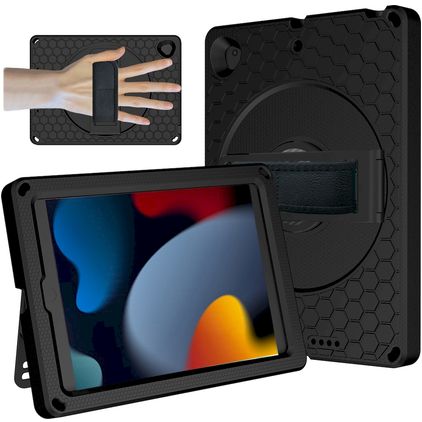 Mobigear Ruggedized iPad 8 (2020) Hoes EVA Schuim Backcover + Standaard - Zwart