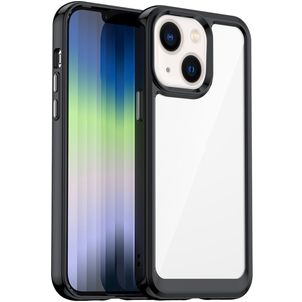 Mobigear Crystal iPhone 14 Hoesje Hardcase Backcover - Transparant / Zwart