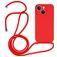 Mobigear Lanyard iPhone 14 Plus Siliconen Hoesje met koord - Rood