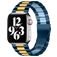 Mobigear Antwerp Stalen Apple Watch Bandje Vouwsluiting - 49/46/45/44 mm - Blauw / Goud