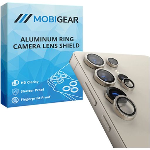 Mobigear Samsung Galaxy S25 Ultra Glazen Camera Lens Protector - Case Friendly - Grijs