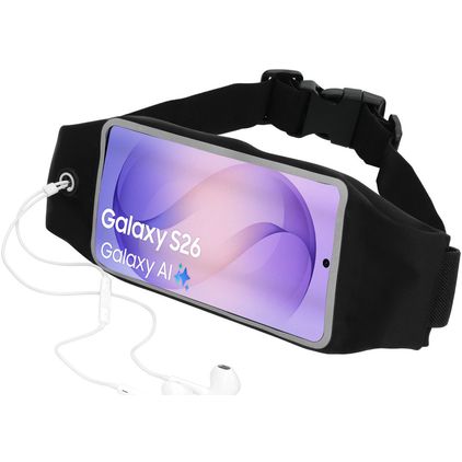 Mobiparts Comfort Fit Belt Telefoonhouder Hardlopen Samsung Galaxy S26 Sport Hoesje Neopreen Heuptas - Zwart