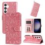 Mobigear Sunflower Samsung Galaxy S24 Plus Hoesje Bookcase Portemonnee - Roségoud