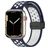 Mobigear Sport Plus Mag Siliconen Apple Watch Bandje Magneetsluiting - 42/41/40/38 mm - Wit / Marineblauw