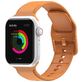 Mobigear Dashed Siliconen Apple Watch Bandje Gespsluiting - 42/41/40/38 mm - Cognac