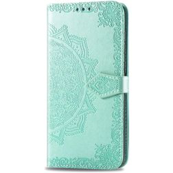 Mobigear Mandala Motorola Moto E6s (2020) Hoesje Bookcase Portemonnee - Turquoise
