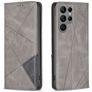 Mobigear Rhombus Slim Samsung Galaxy S23 Ultra Hoesje Bookcase - Grijs