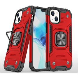 Mobigear Armor Ring iPhone 13 Hoesje Hardcase Backcover Shockproof met Ringhouder - Rood Mobigear Armor Ring iPhone 13 Hoesje Hardcase Backcover Shockproof met Ringhouder - Rood