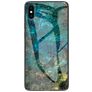 Mobigear Marble Glass iPhone XS Hoesje Gehard Glas Backcover - Emerald