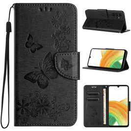 Mobigear Butterfly Samsung Galaxy A35 Hoesje Bookcase Portemonnee - Zwart