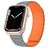 Mobigear Loop Mag Siliconen Apple Watch Bandje Magneetsluiting - 49/46/45/44 mm - Grijs / Oranje