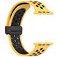 Mobigear Sport Plus Mag Siliconen Apple Watch Bandje Magneetsluiting - 42/41/40/38 mm - Zwart / Geel