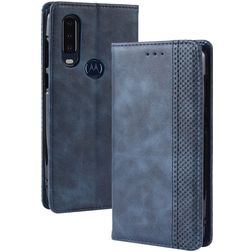 Mobigear Sensation Motorola One Action Hoesje Bookcase Portemonnee - Blauw